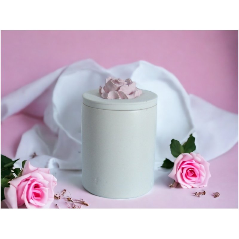 Pink Elegant Rose Candle